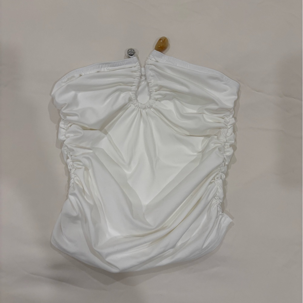 Ruched Tube Top with Embellishments
